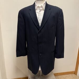 HUGO BOSS Einstein Beta Mens Blazer Jacket Coat BLUE Solid 3 button - 44R USA